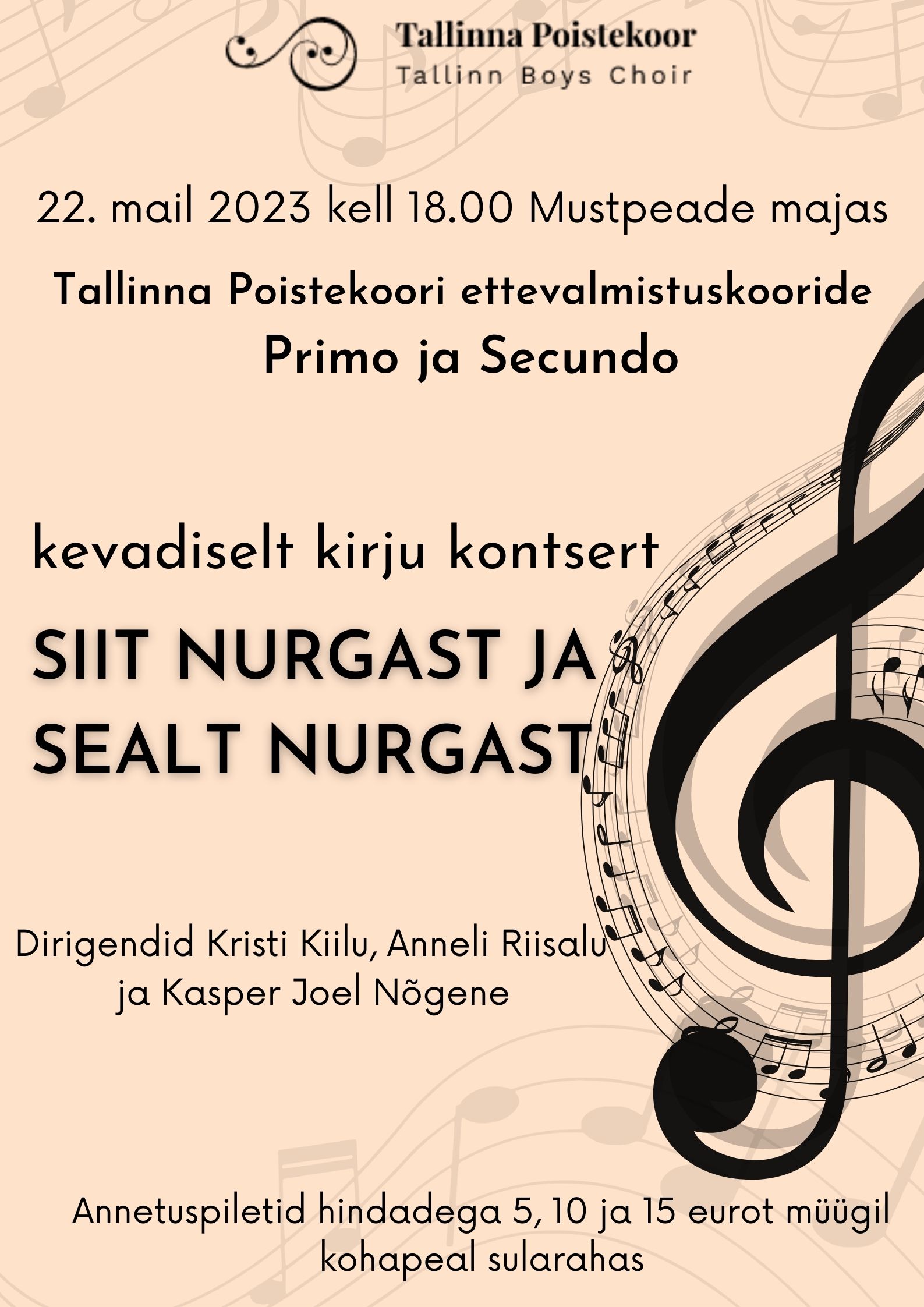 Tallinna Poistekoori ettevalmistuskooride Primo ja Secundo kontsert „Siit nurgast ja sealt nurgast“
