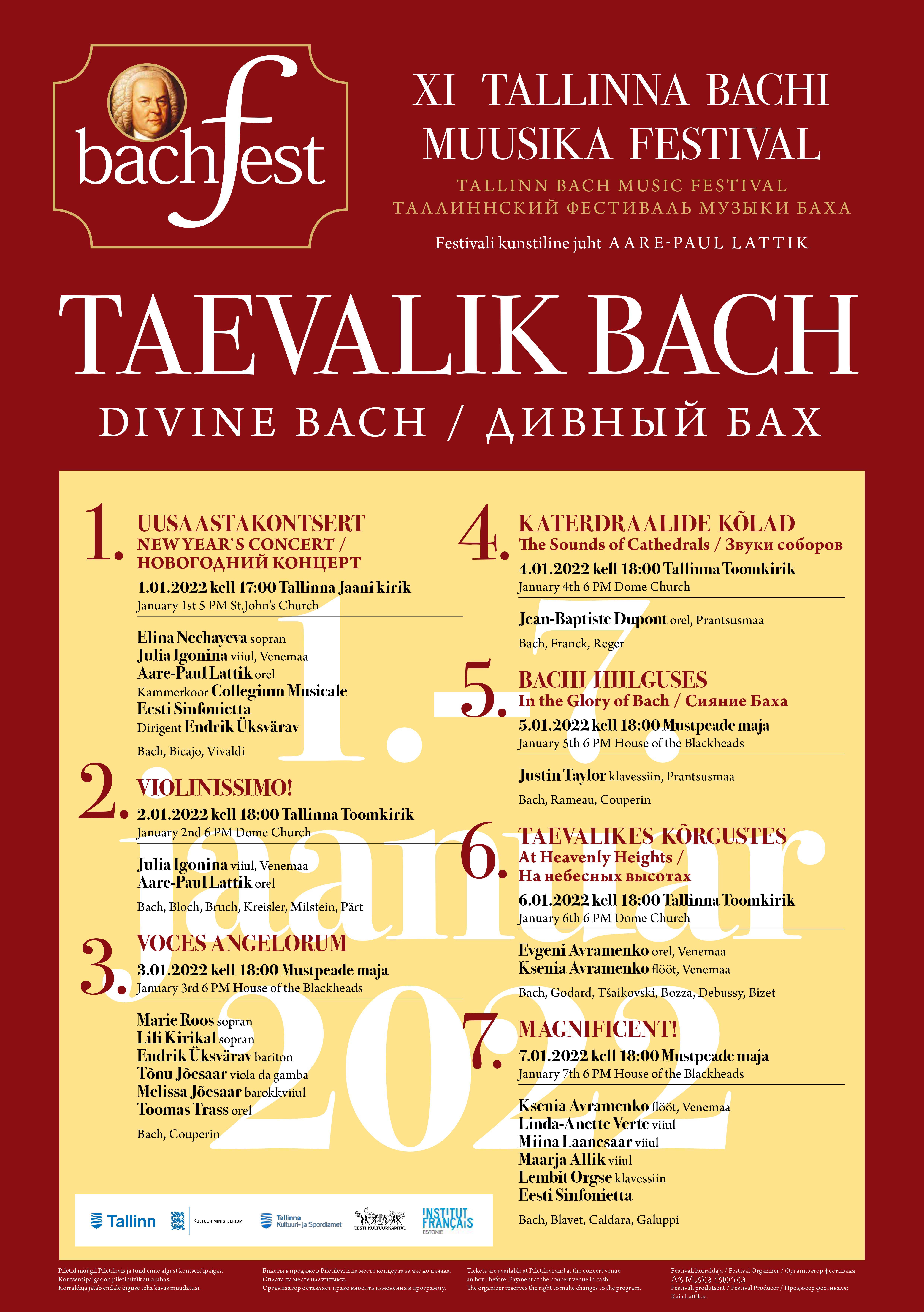 In the Glory of Bach/XI Tallinna Bachi muusika festival BACHFEST 2022
