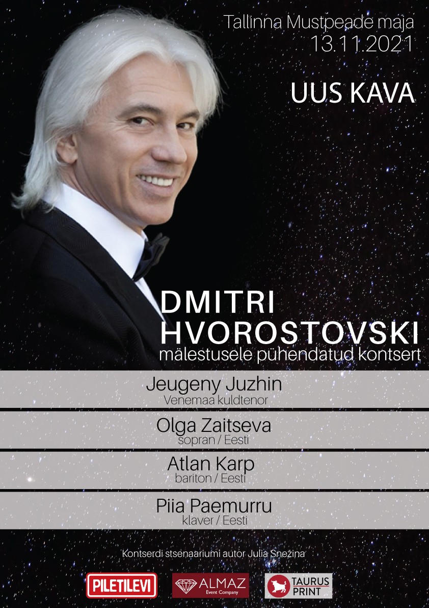 Dmitri Hvorostovski mälestuskontsert (07.11.20 ja edasi lükatud 10.04.21 asendus)