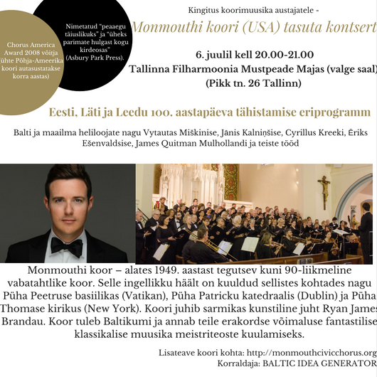 Monmouthi koori (USA) tasuta kontsert