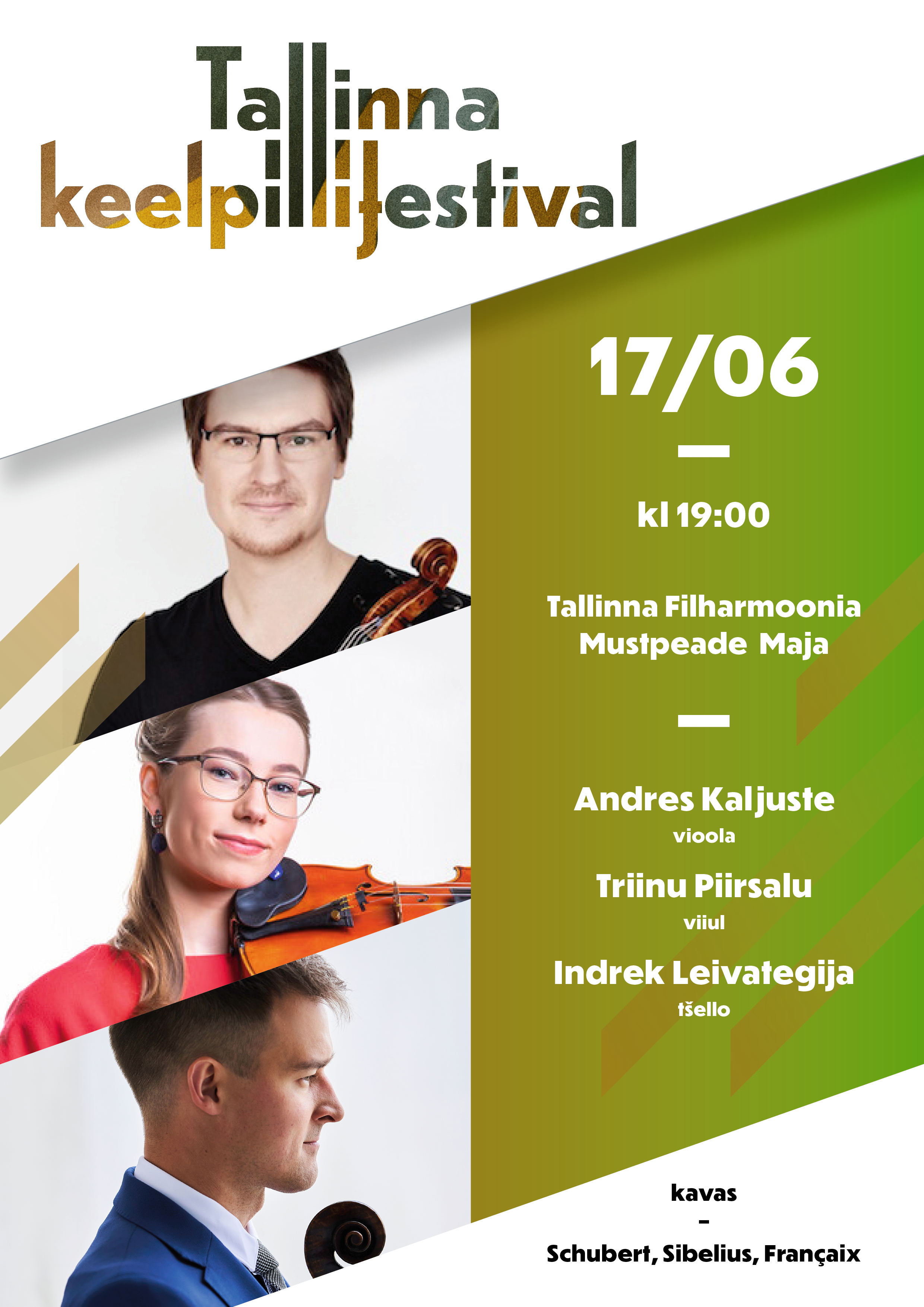Triinu Piirsalu (viiul), Andres Kaljuste (vioola), Indrek Leivategija (tšello) / Tallinna Keelpillifestival